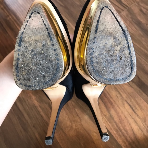 Black satin “Origami” pumps with platform US5/EU35 - Picture 11 of 13